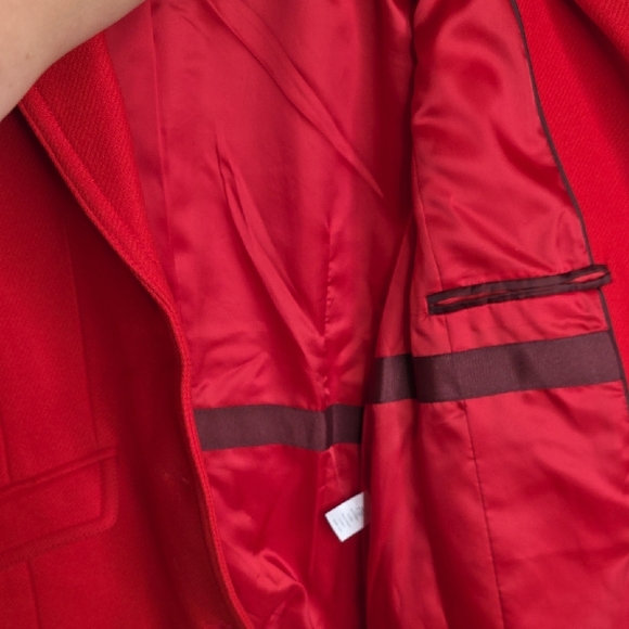 Talbots Bold Red Wool Trench Coat for Women Sz 10 - Picture 7 of 11